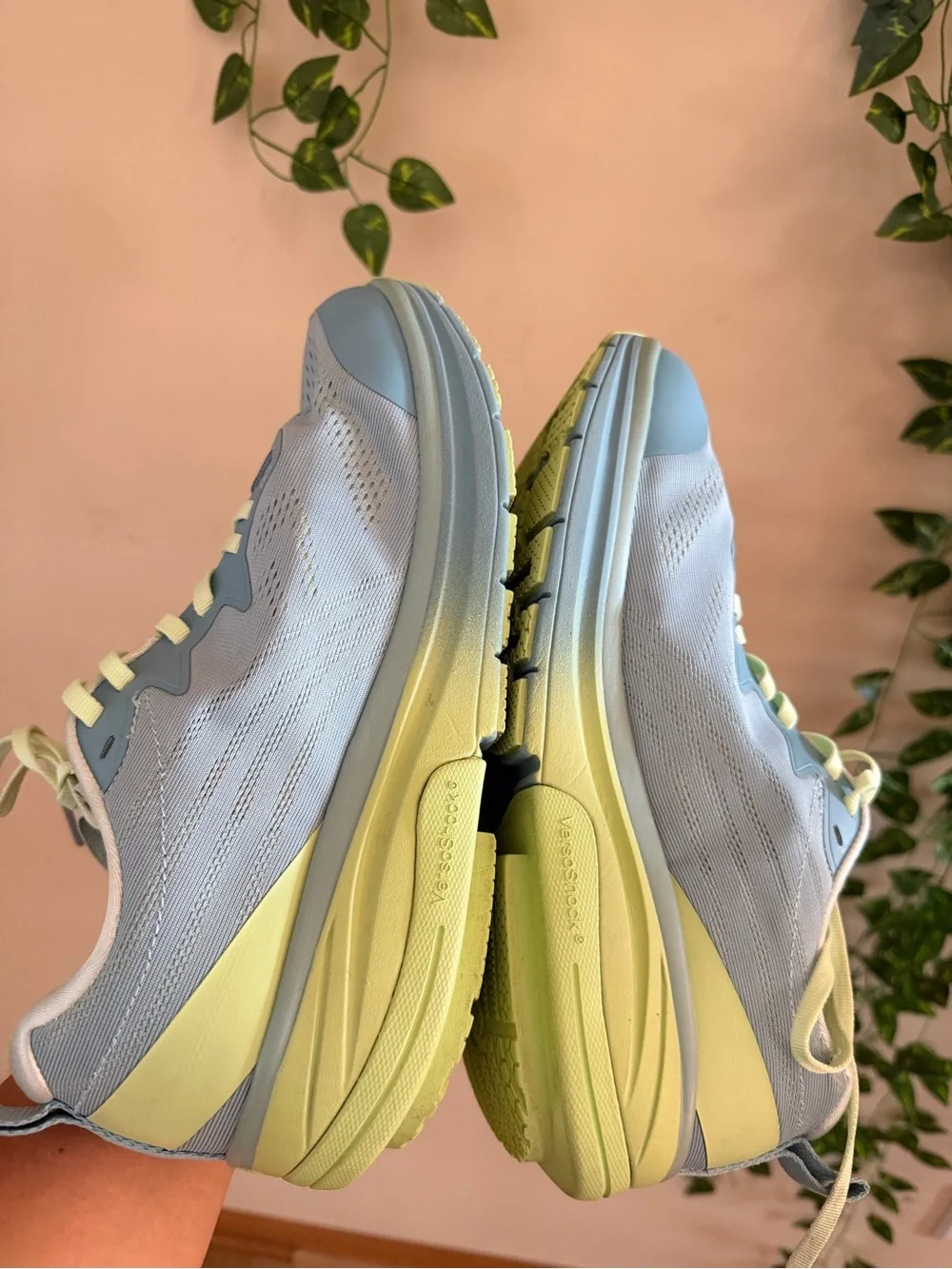 Pastel Blue & Pale Yellow Women's Athletic Sneakers